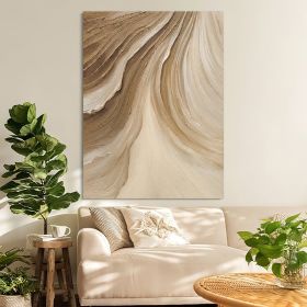 Hand Painted Oil Painting Time River Art Boho Wall Art Brown Abstract Minimalist Wall Art Painting Living Room Wall Decor 3D Texture Art Canvas Oil Pa (style: 01, size: 100x150cm)